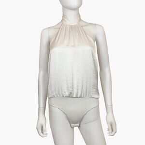 NWT VICI "Miami" Satin Halter Bodysuit (Off-White | Size M)